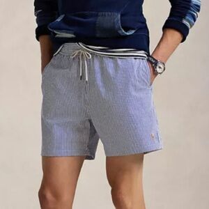 Ralph Lauren Polo Men’s Signature Blue Striped Swim Trunks Shorts XL Swimsuit